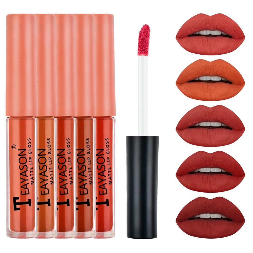 Tys Matte Lipgloss (5Mini Lipsticks/Set) Non-Stick Cup Hydrating