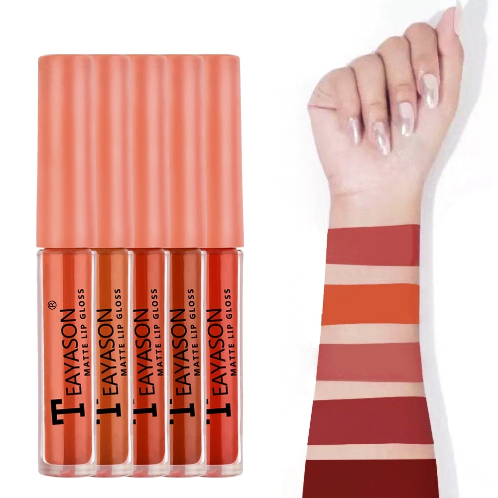 Tys Matte Lipgloss (5Mini Lipsticks/Set) Non-Stick Cup Hydrating